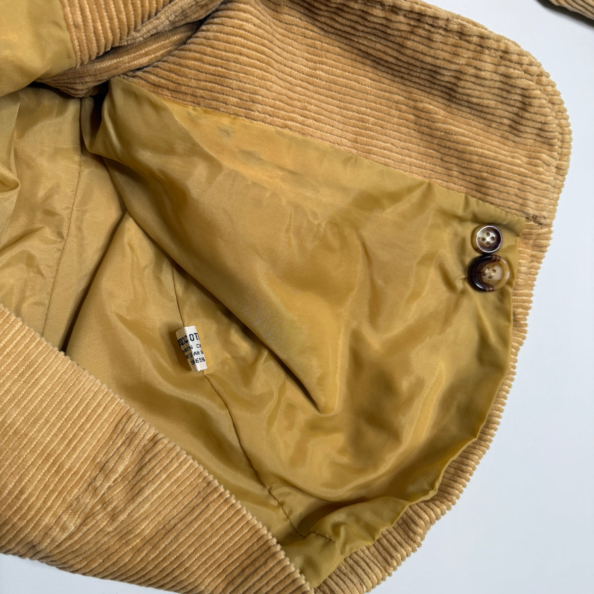 Y2K Bertini Blazer Fitted Corduroy Patch Pocket S Camel