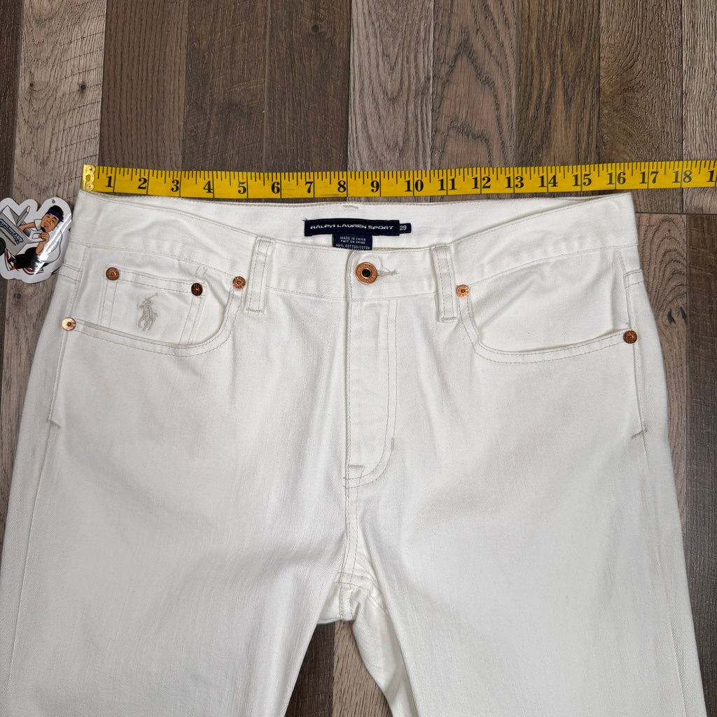 Y2K Polo Jeans Ralph Lauren Mid Rise Bootcut Jeans 33" M/L White
