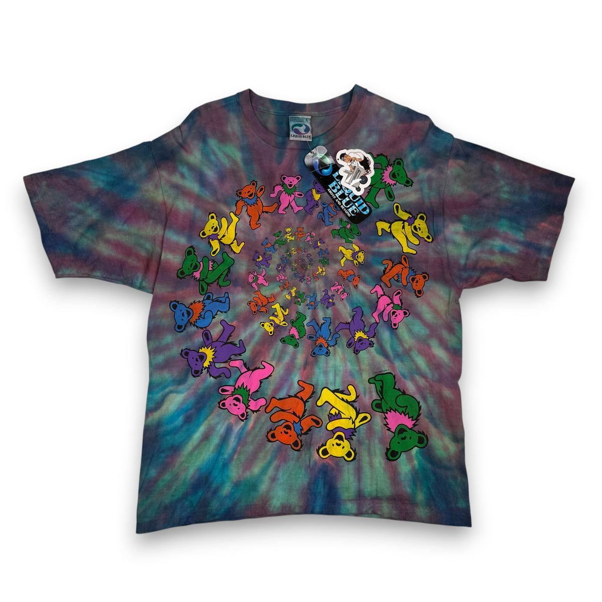 NWT VTG 1998 Grateful Dead Dancing Bears Tie Dye T Shirt L