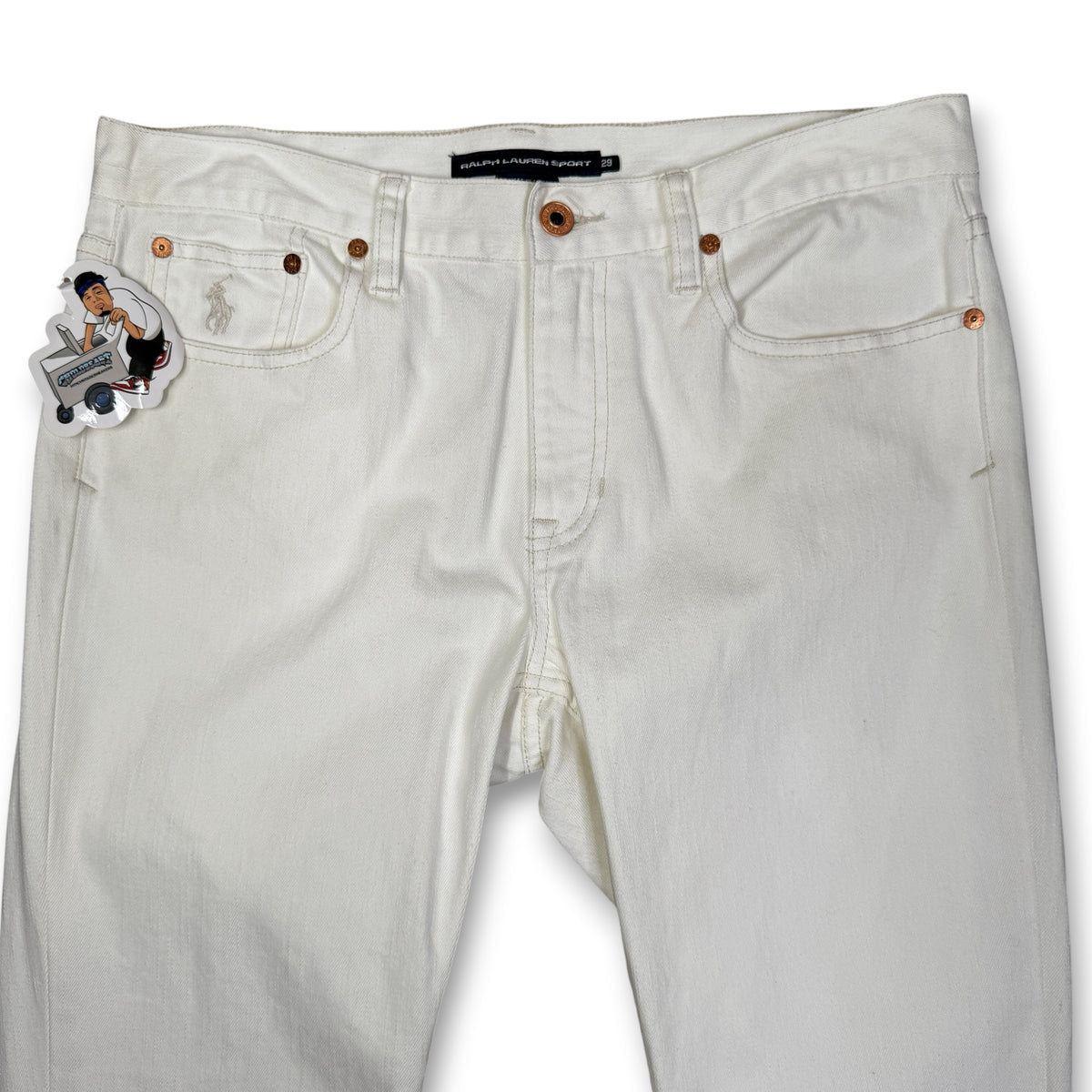Y2K Polo Jeans Ralph Lauren Mid Rise Bootcut Jeans 33" M/L White
