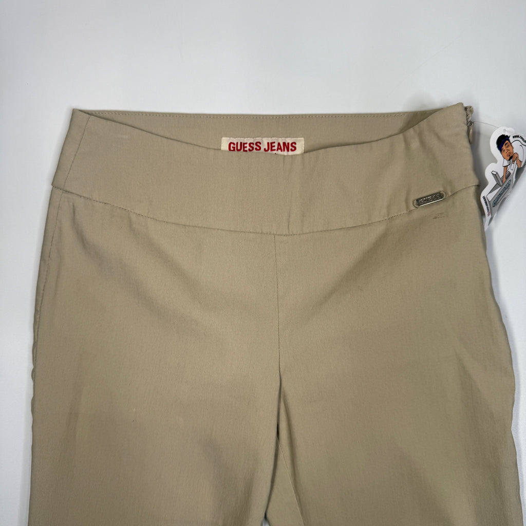 Y2K Guess Jeans Low Rise Side Zip Flare Pants 27" S/M Khaki