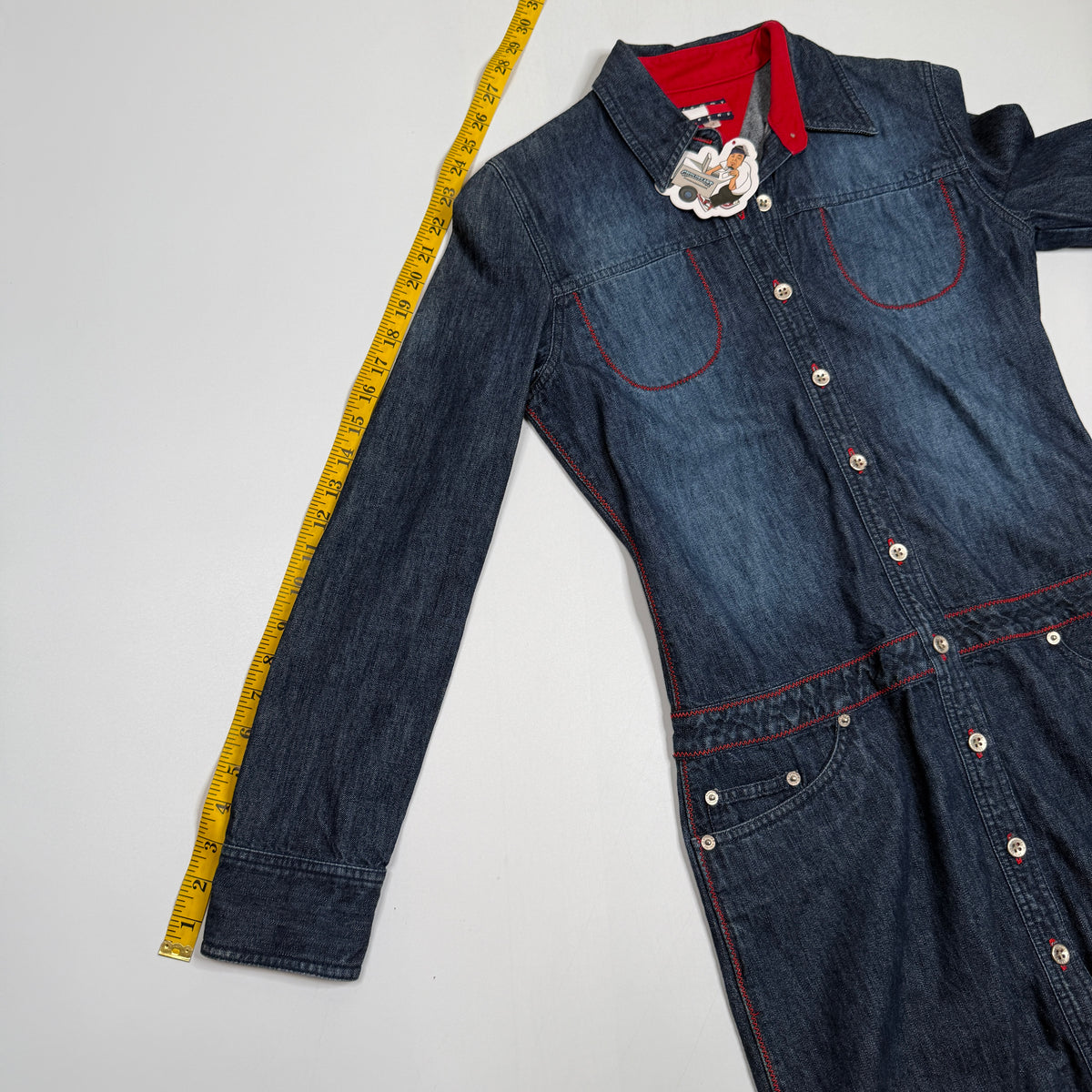 Y2K Tommy Hilfiger Denim Shirt Dress M Blue
