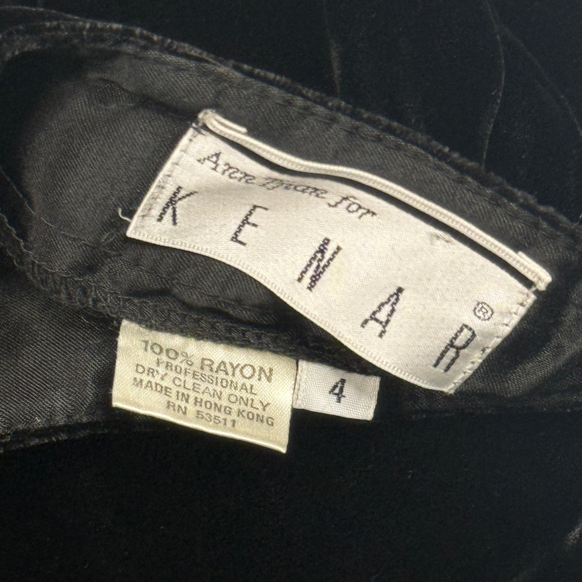 VTG Kenar High Waisted Rayon Pants 24" XS Black