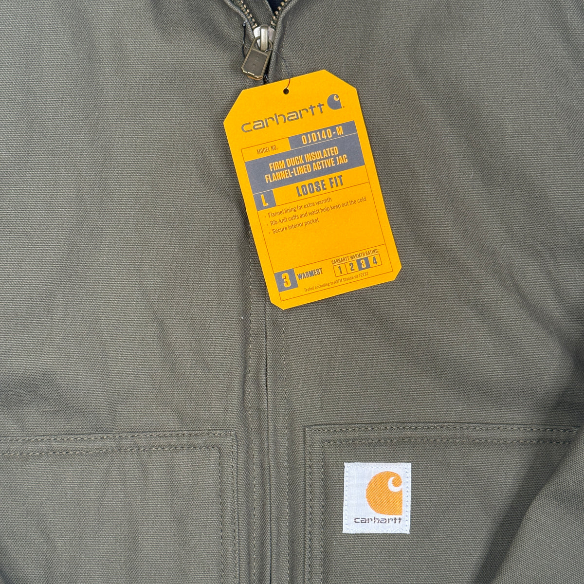 NWT Carhartt Firm Duck Active Lined Jacket L Kids Olive