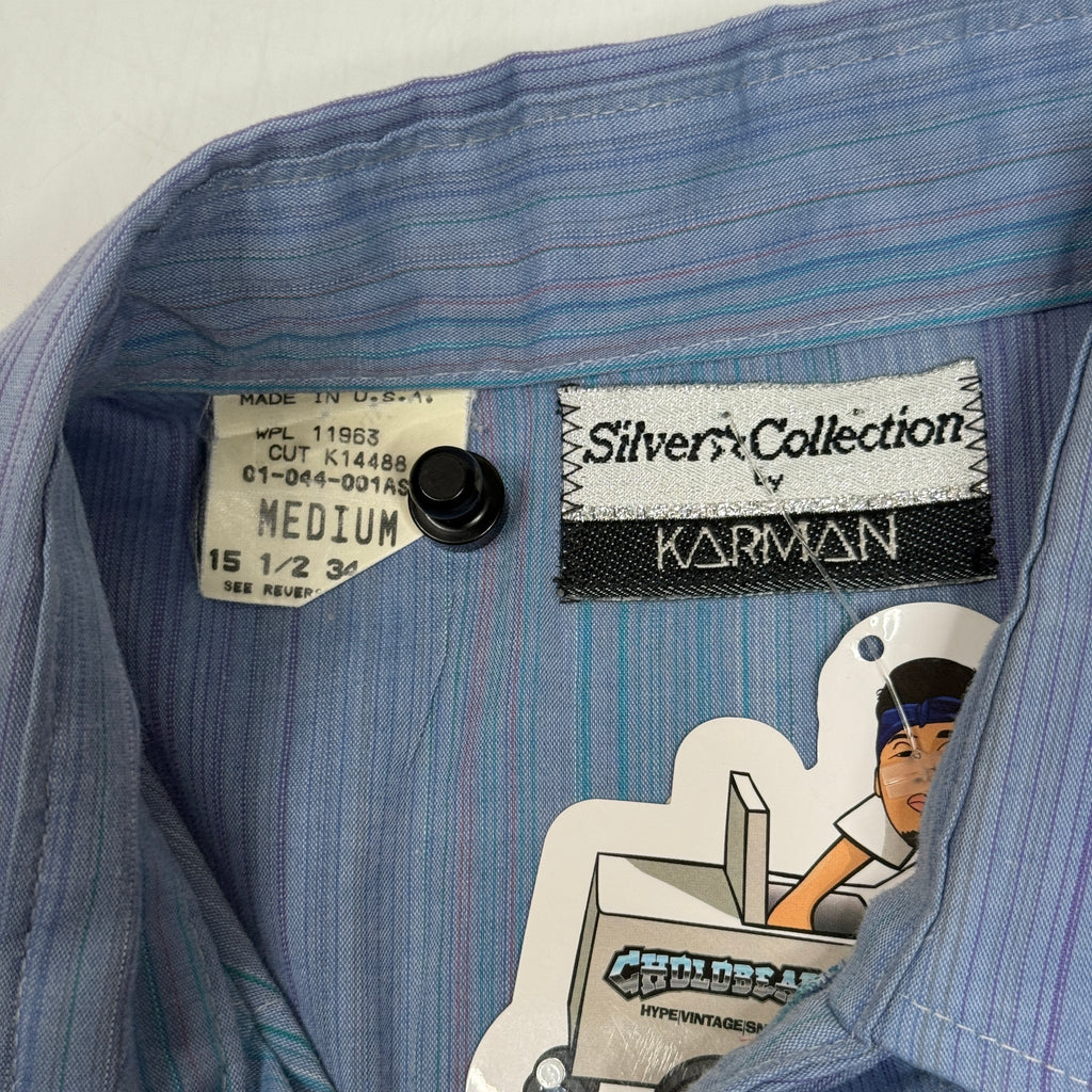 VTG Karman Western Peal Snap L/S Button Up M Purple