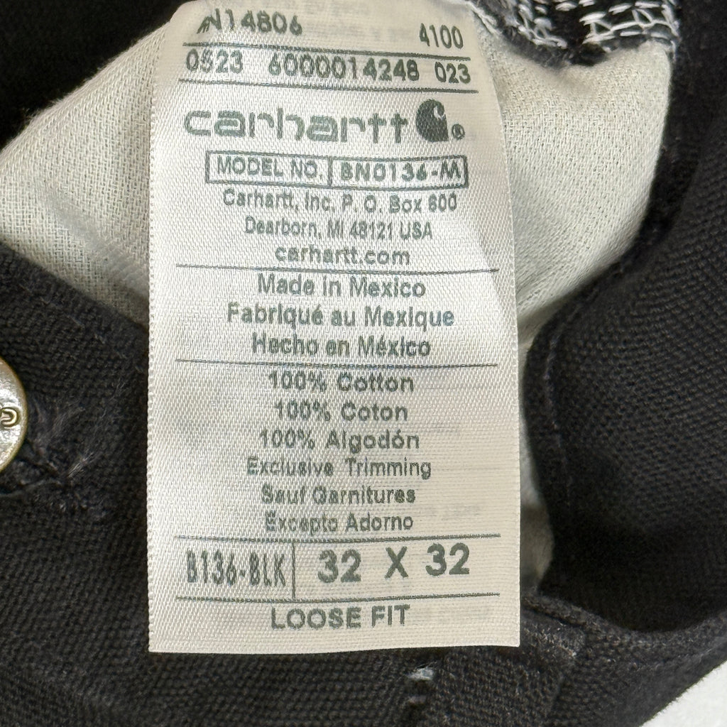 NWT Carhartt Iconic B01 Firm Duck Double Front Loose Fit Work Pants 32" Black