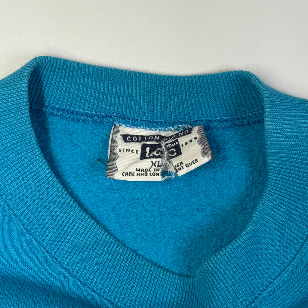 VTG Guess Jeans Spell Out Sweatshirt L/M Blue