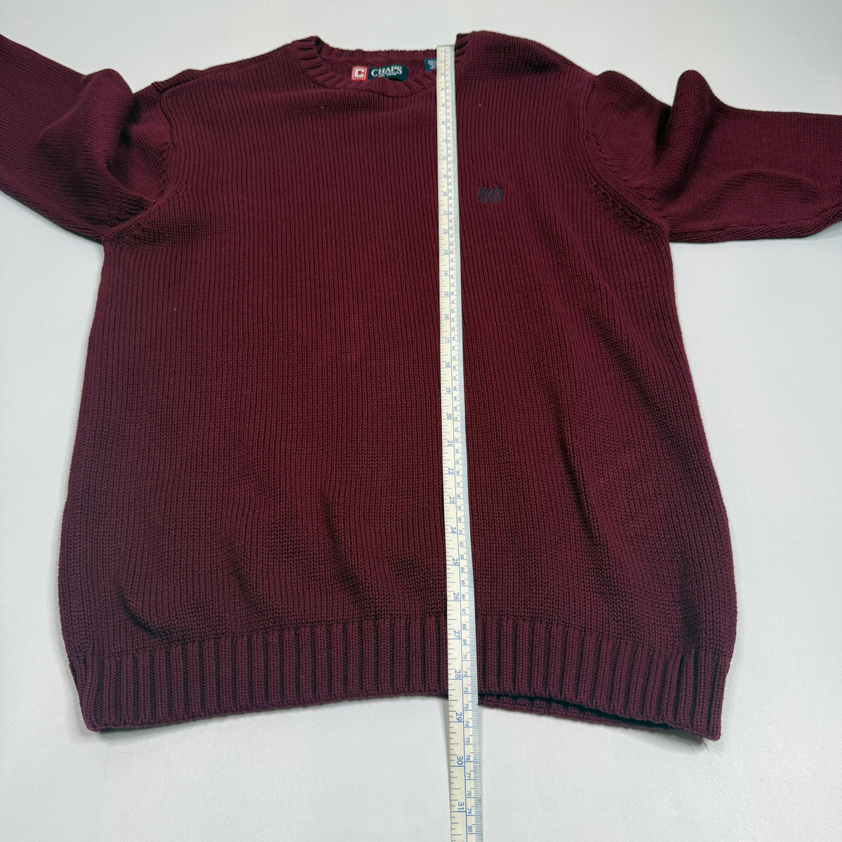 VTG Chaps Knitted Sweatshirt M Burgundy
