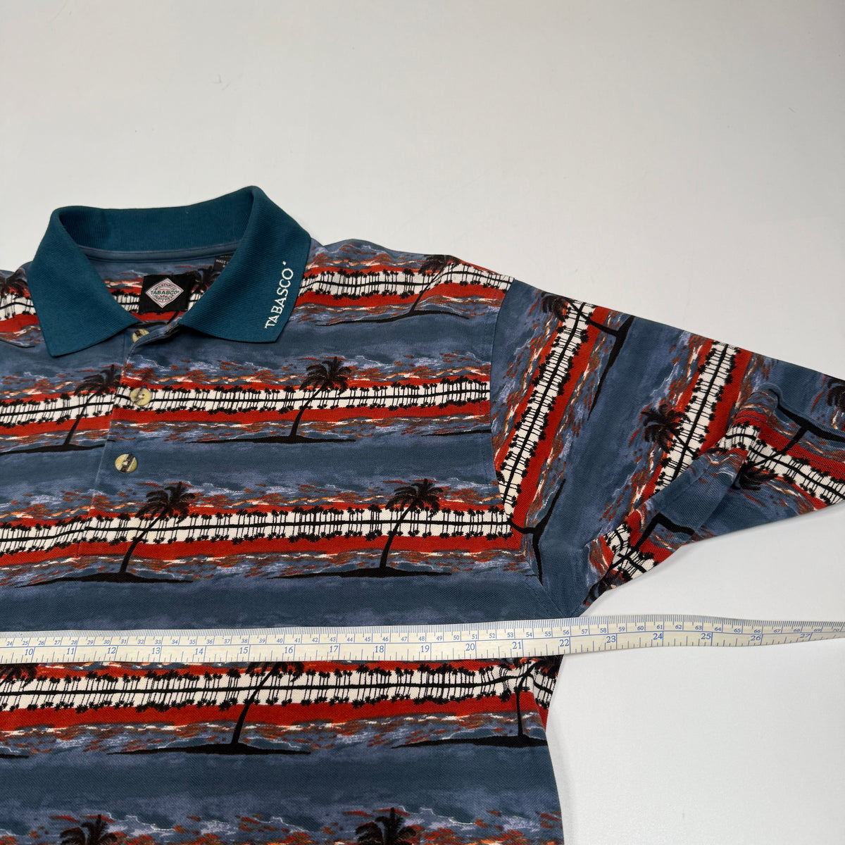 VTG Tabasco Tropical AOP Polo Shirt L