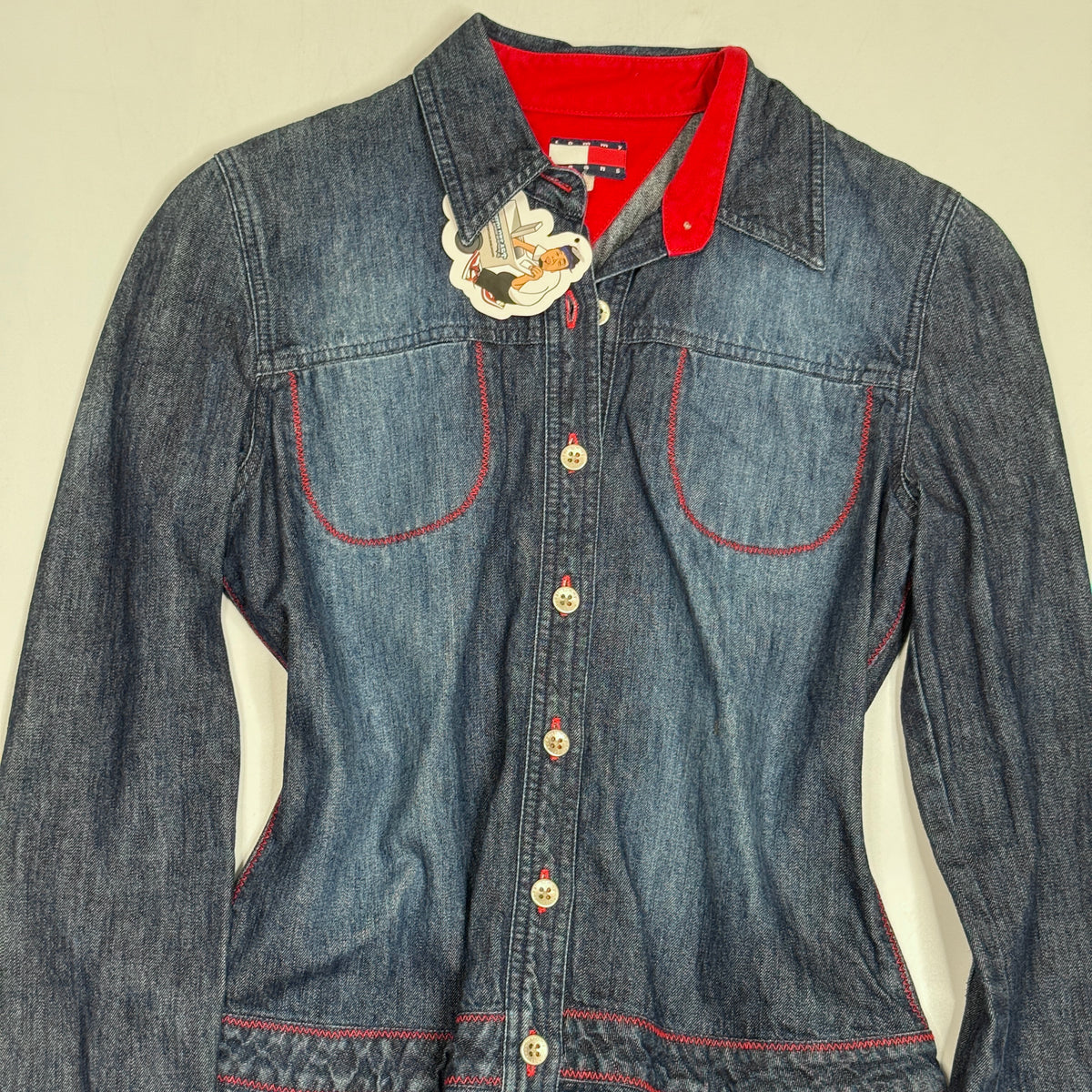 Y2K Tommy Hilfiger Denim Shirt Dress M Blue
