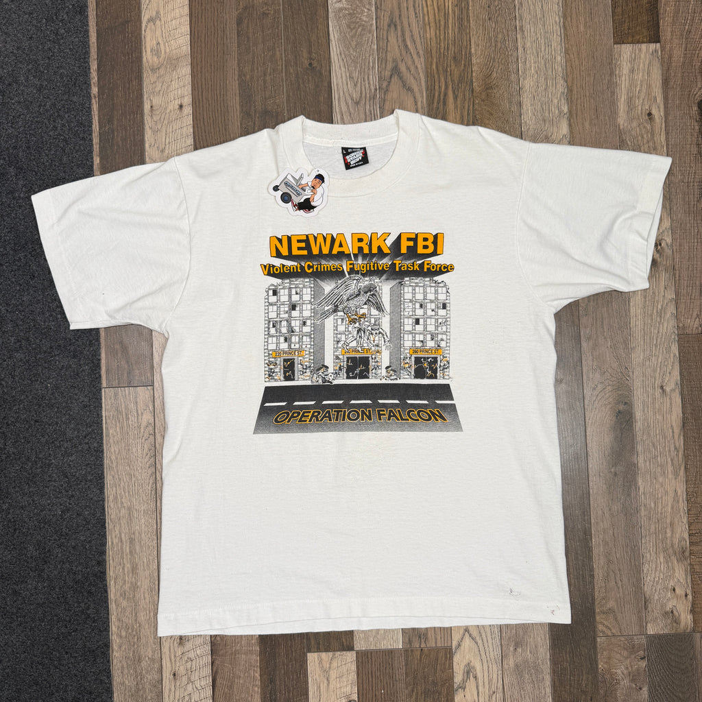 VTG Newark FBI Task Force T Shirt L White