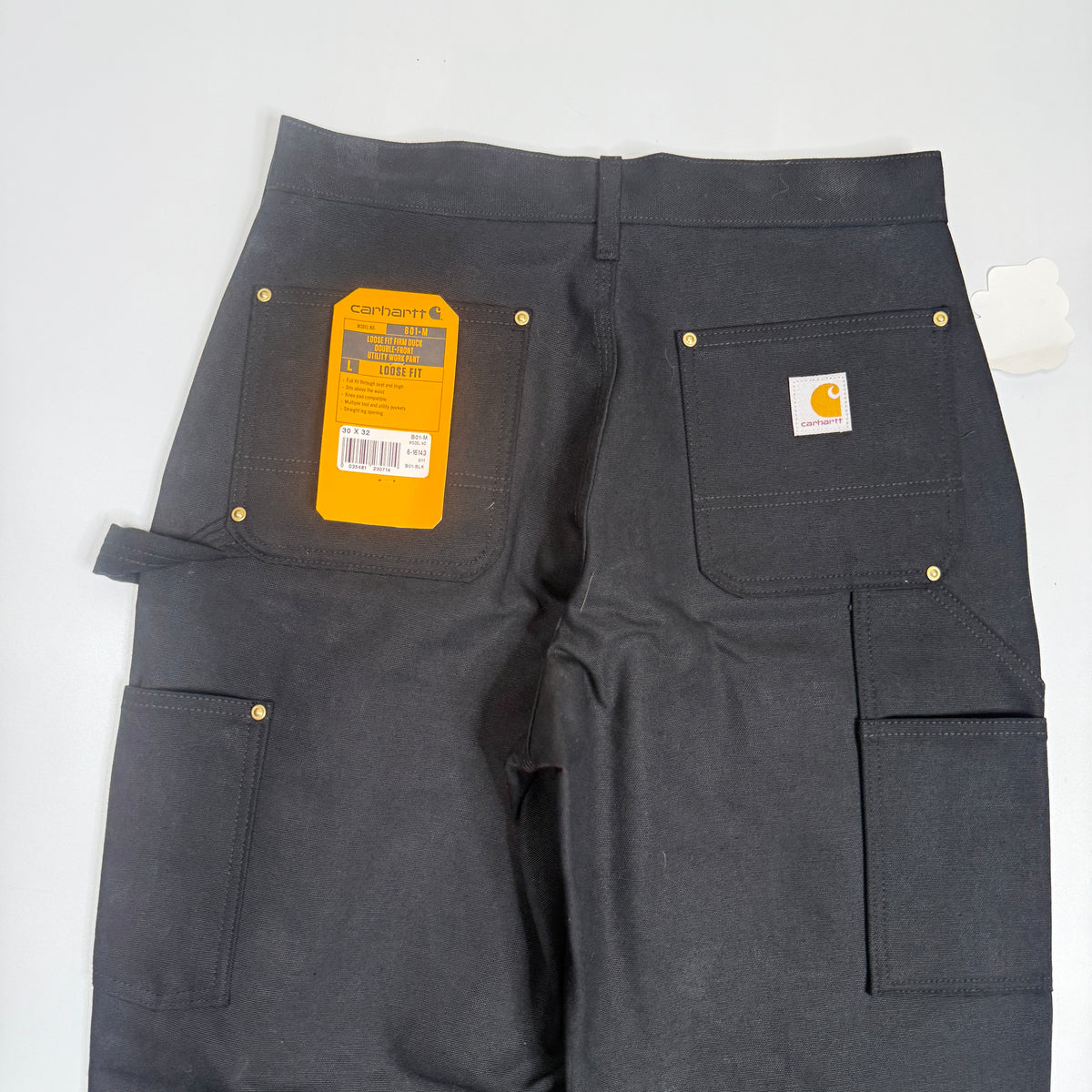 NWT Carhartt Iconic B01 Firm Duck Double Front Loose Fit Work Pants 30" Black