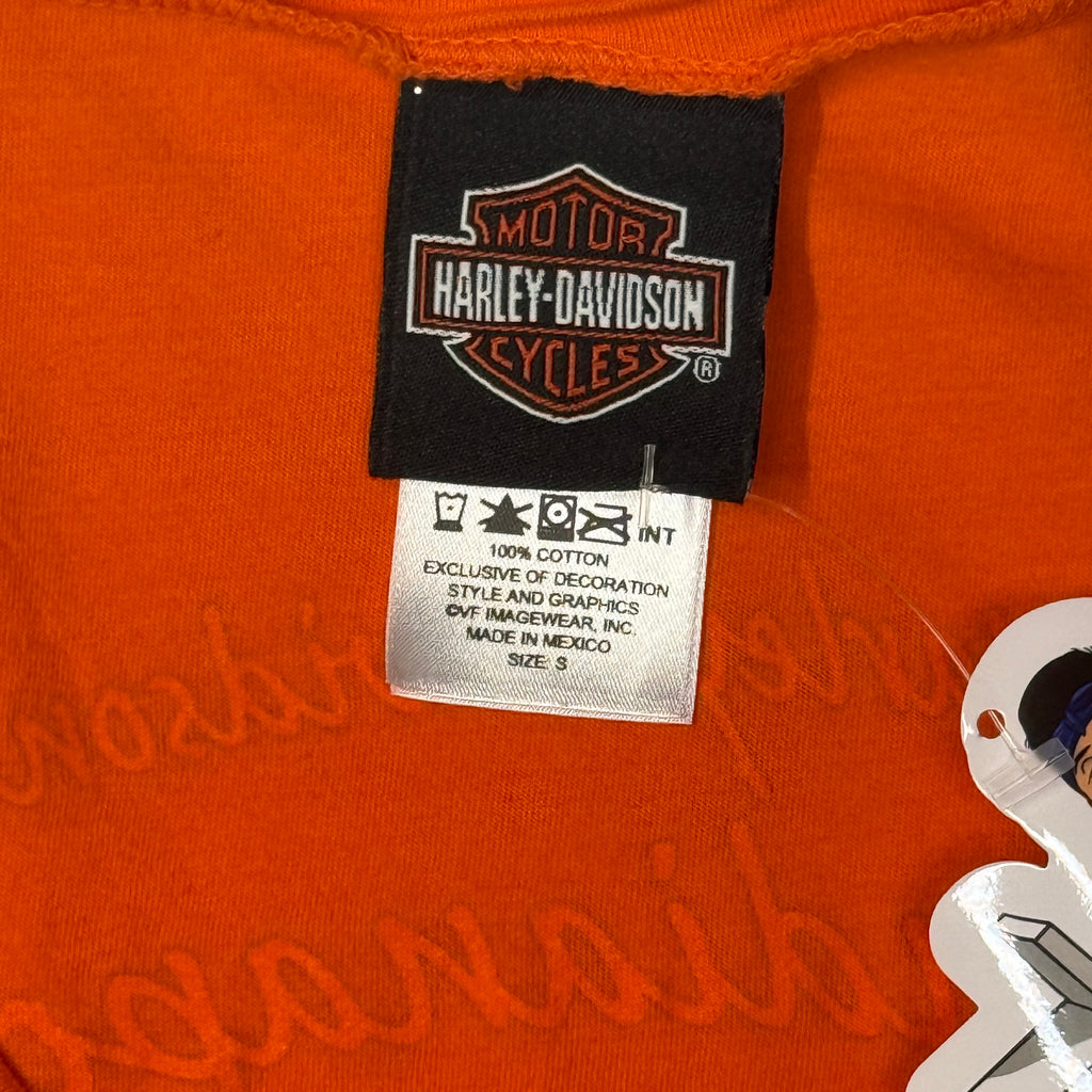 2015 Harley Davidson V Neck T Shirt S Orange