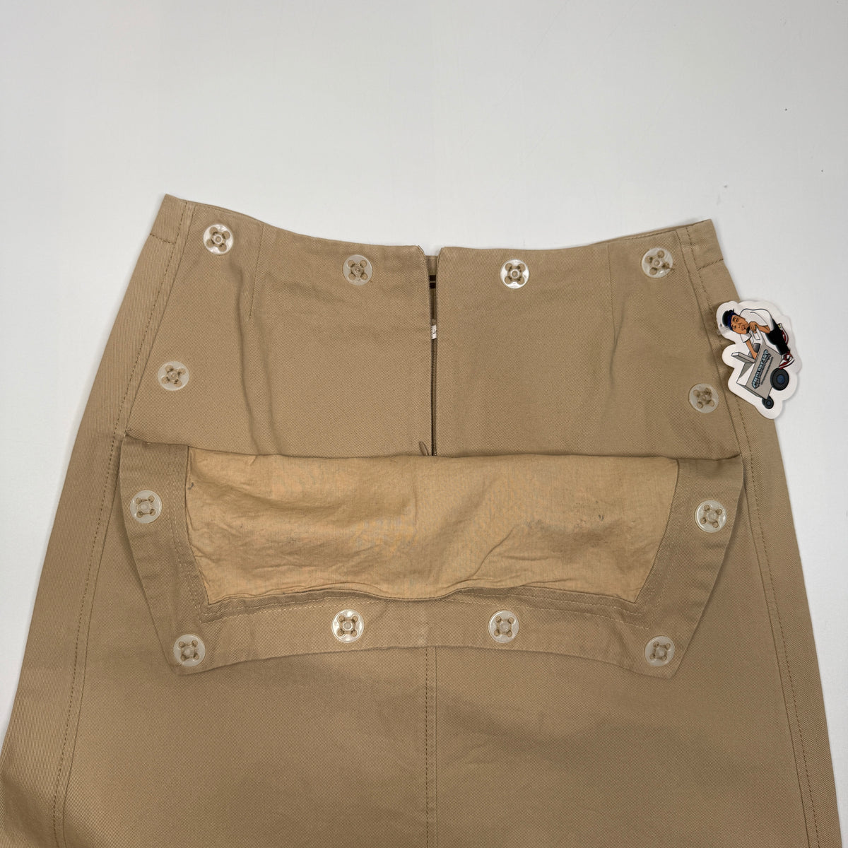 Y2K Alberta Ferretti Khaki Utility Maxi Skirt 29" M
