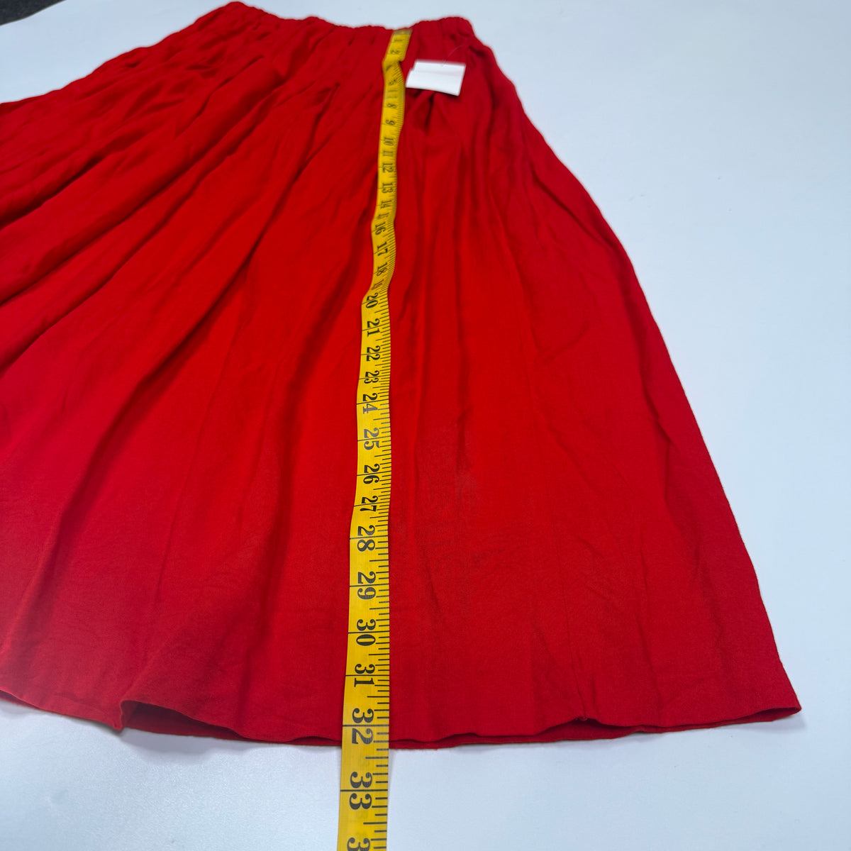 VTG Marisa A Line Rayon Maxi Skirt 26" S Red