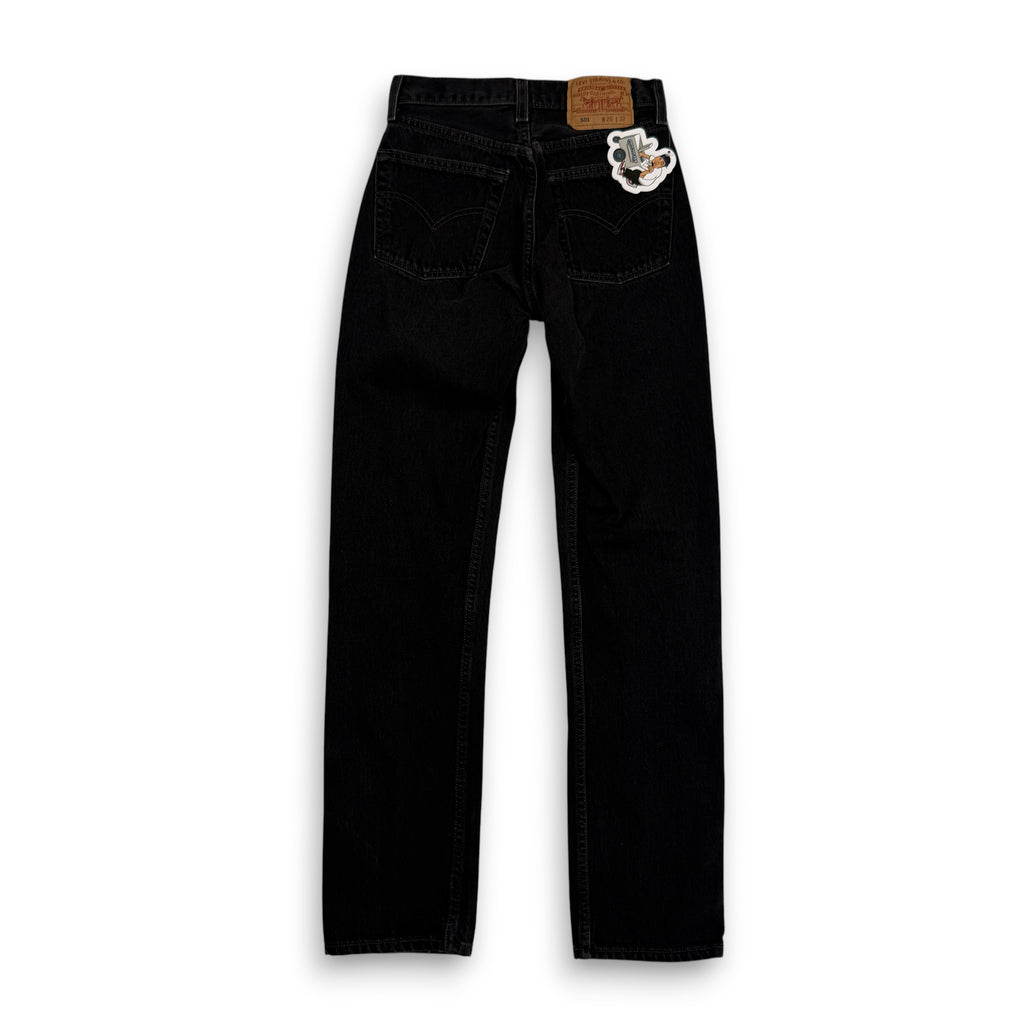 VTG Levis 501 High Rise Straight Leg Jeans 25" XS Black