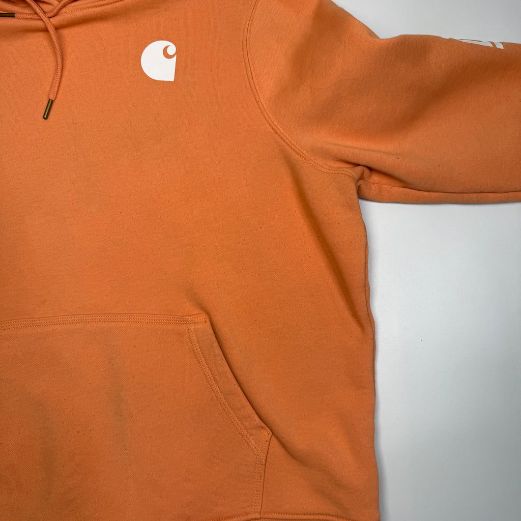 Carhartt Logo Sleeve Hoodie 2XL Peach