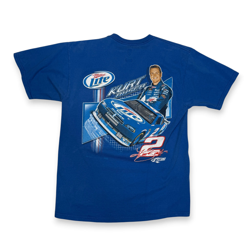 Y2K Brad Keselowski 2 Miller Lite T Shirt M Blue