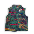 VTG Chicos Art Embroidered Stitched Dyed Multi Color Vest S