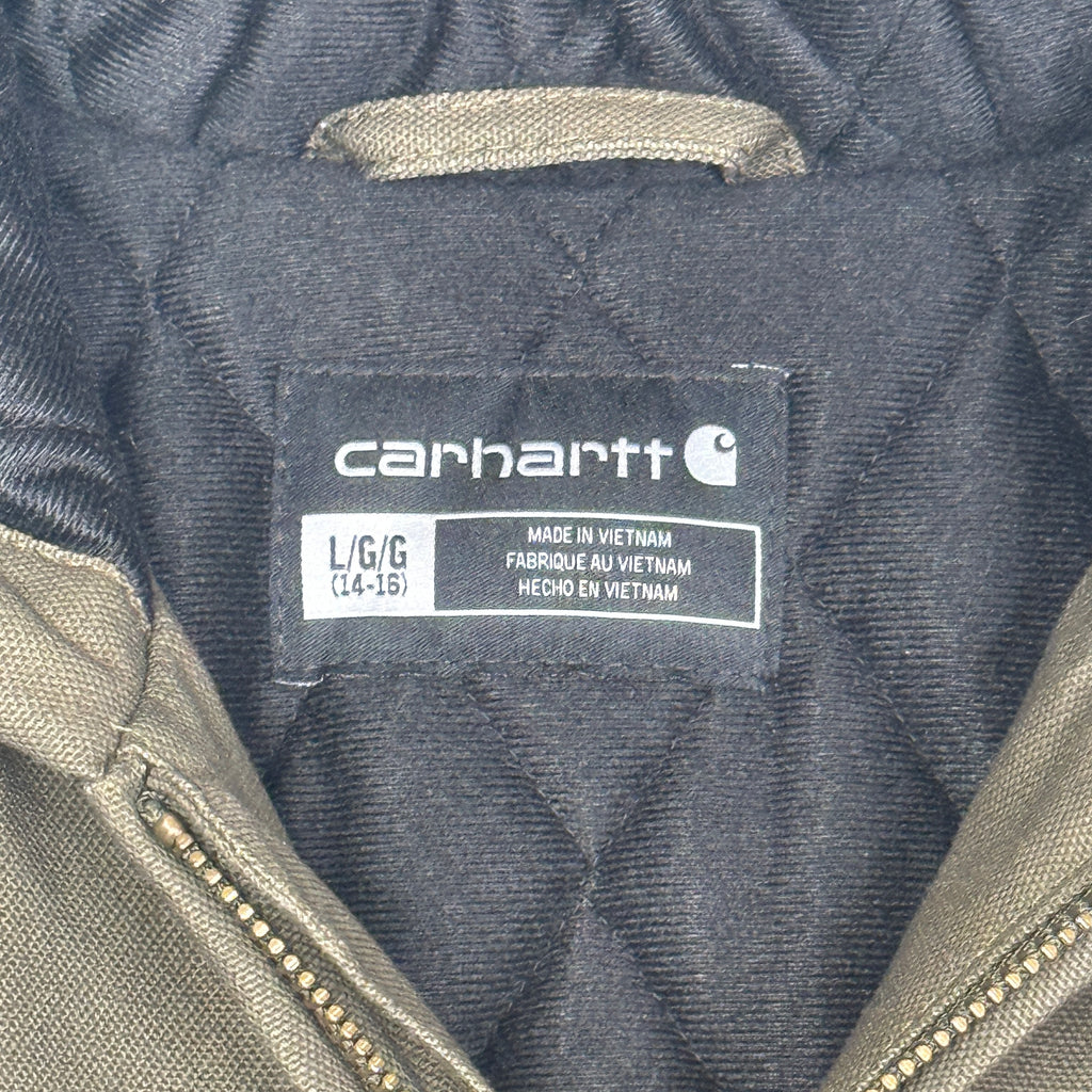 NWT Carhartt Firm Duck Active Lined Jacket L Kids Olive