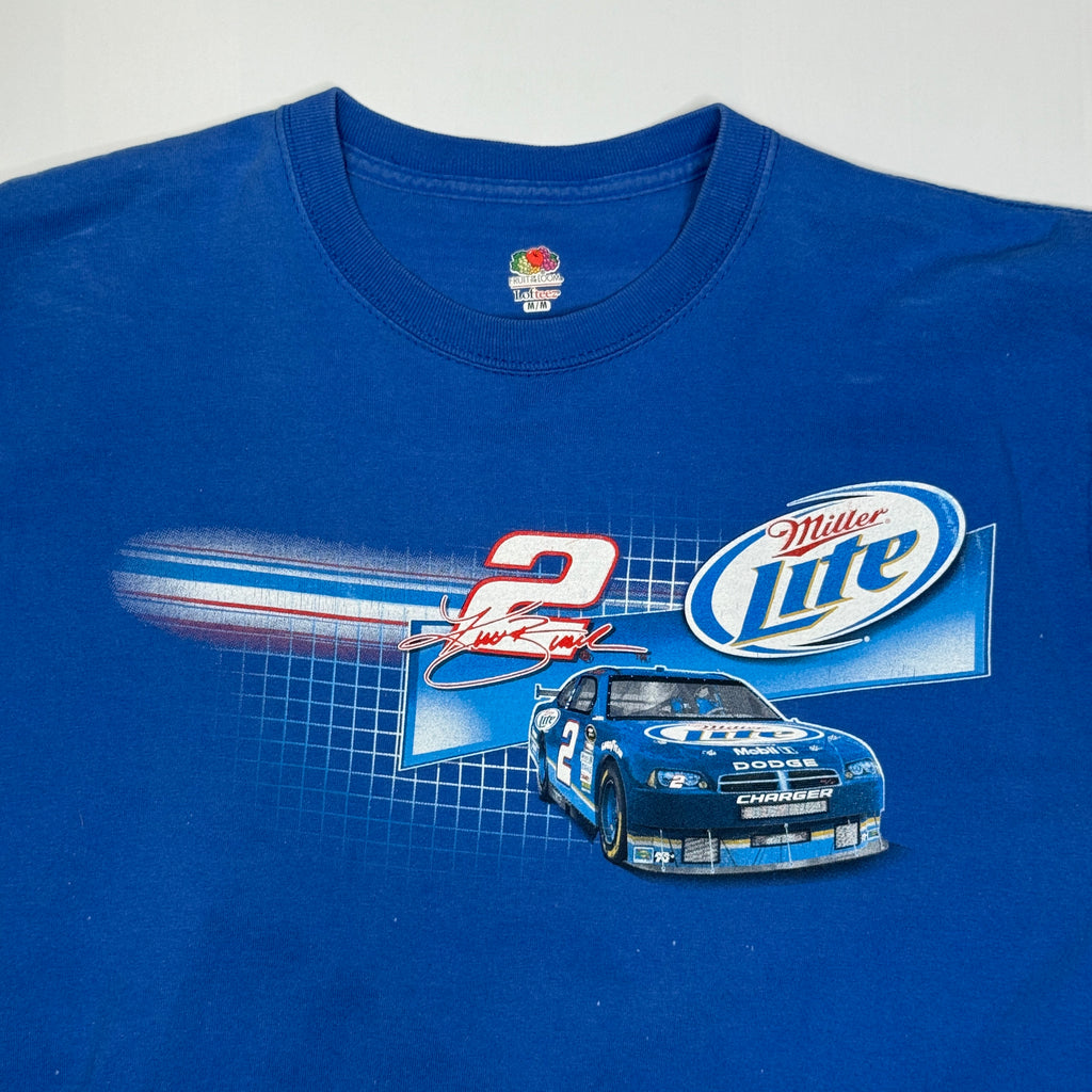 Y2K Brad Keselowski 2 Miller Lite T Shirt M Blue