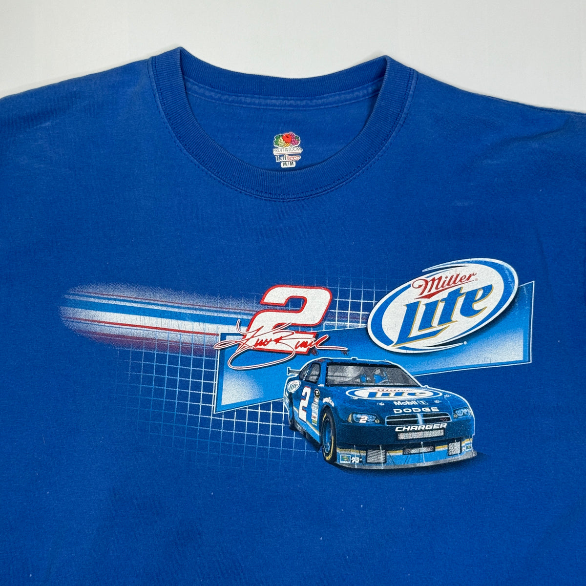 Y2K Brad Keselowski 2 Miller Lite T Shirt M Blue
