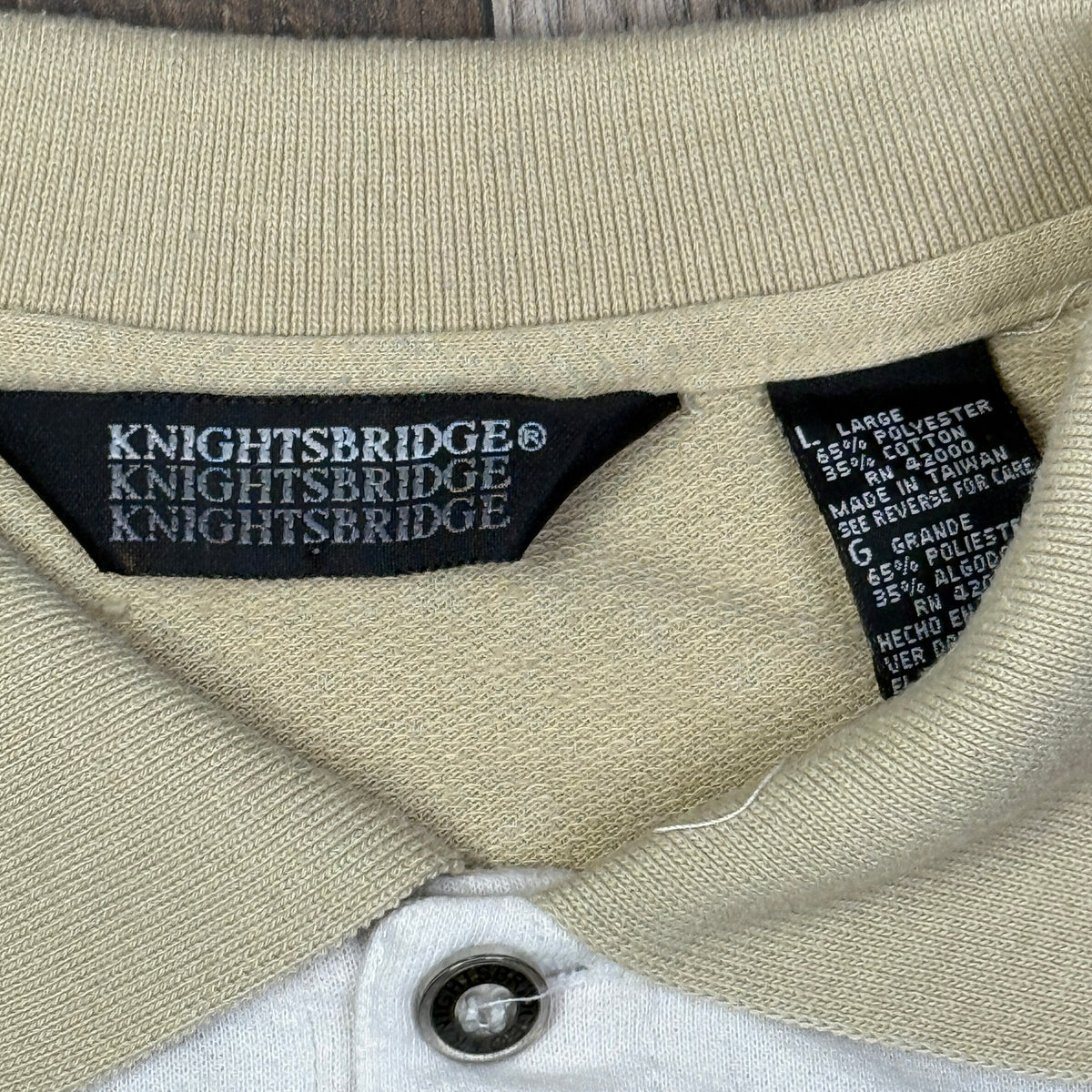 VTG Knightsbridge Colorblock Button Polo Shirt M
