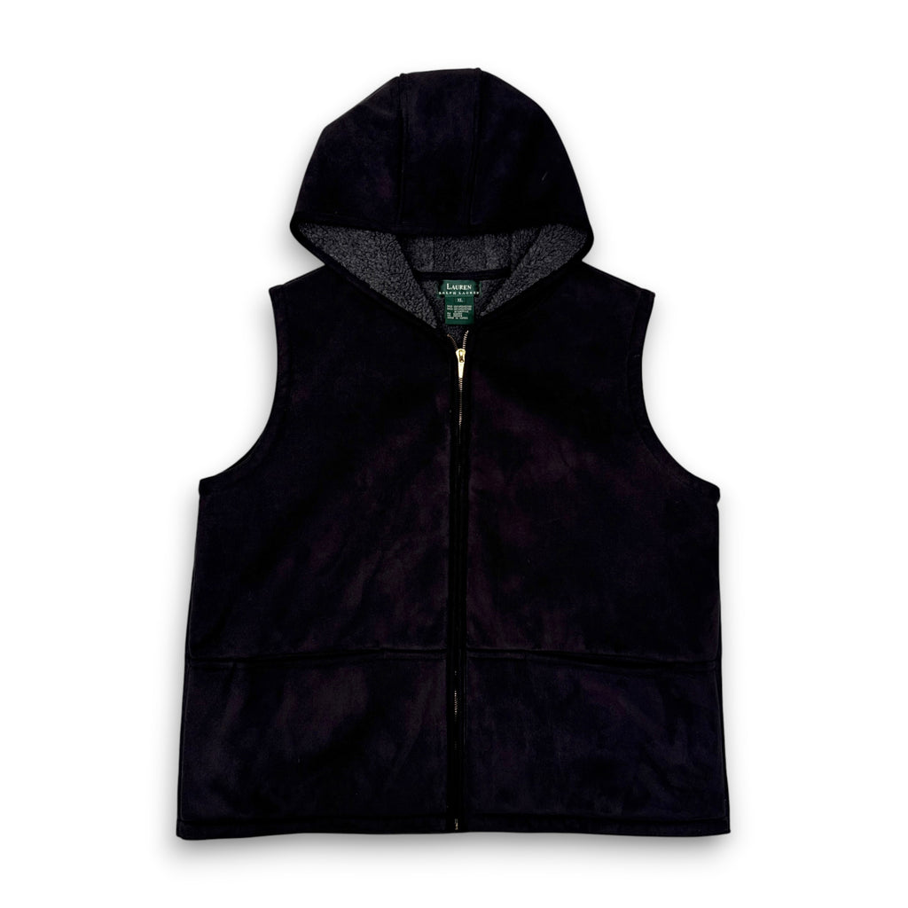 Y2K Polo Ralph Lauren Sherpa Lined Suede Vest M