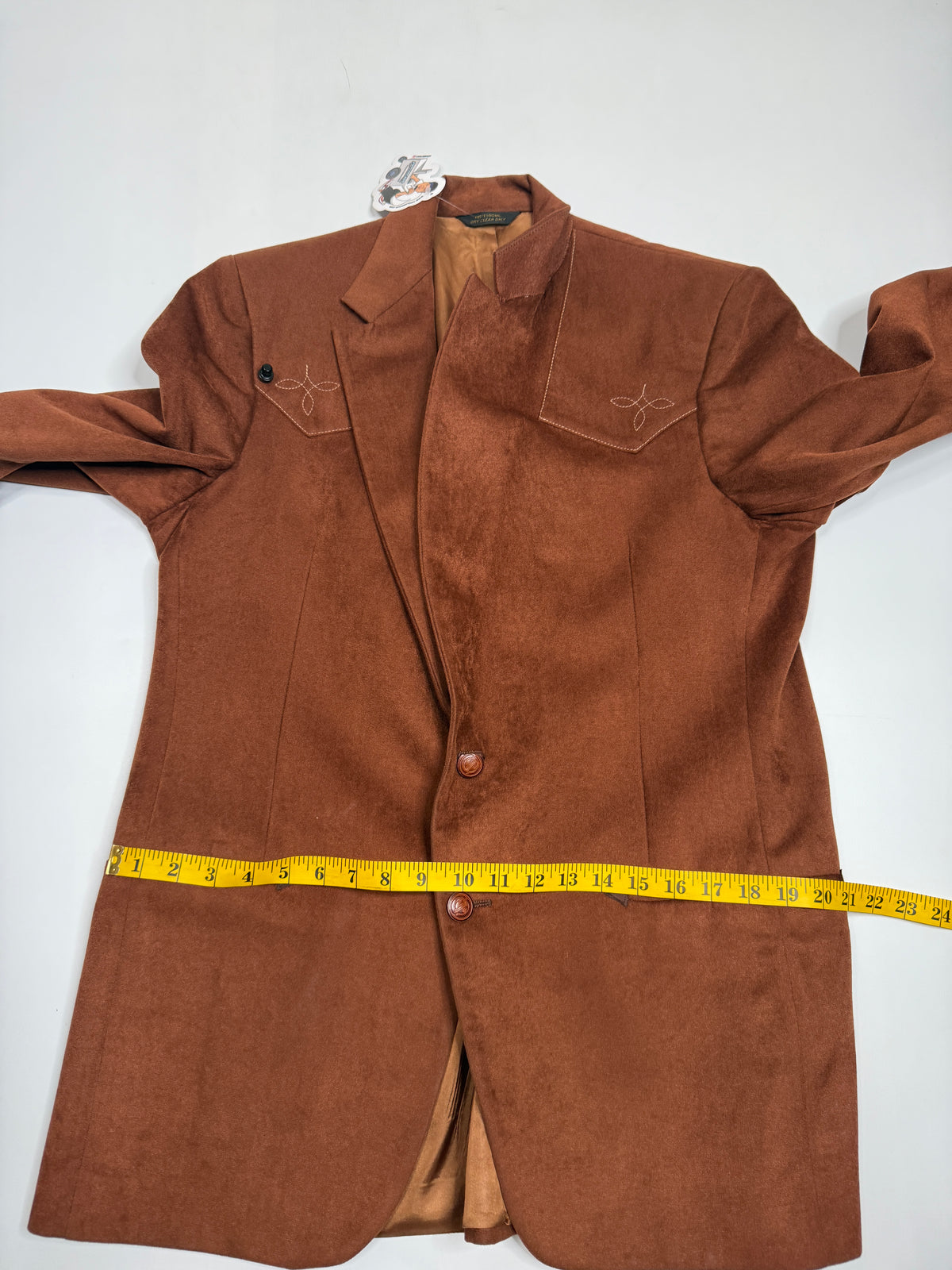 VTG Stetson Western Blazer Embroidered Cowboy L Brown