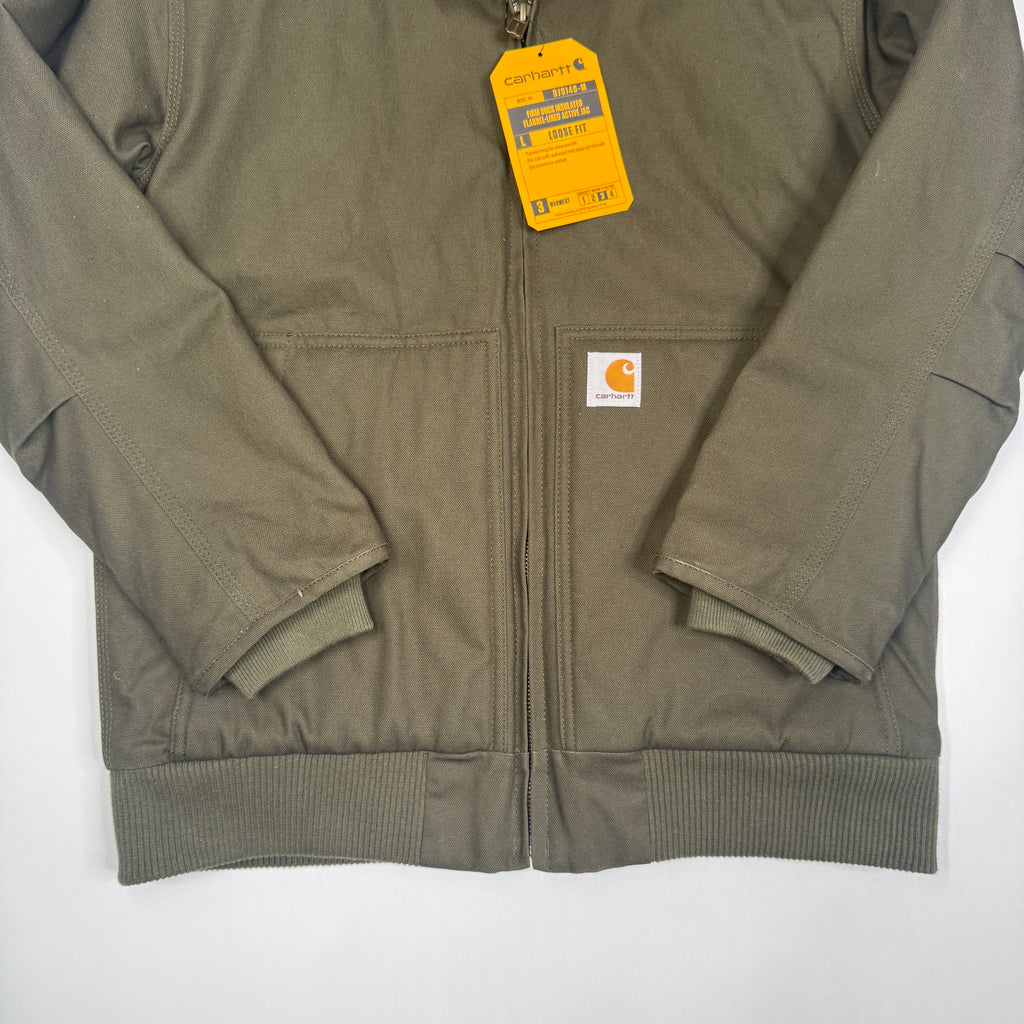 NWT Carhartt Firm Duck Active Lined Jacket L Kids Olive