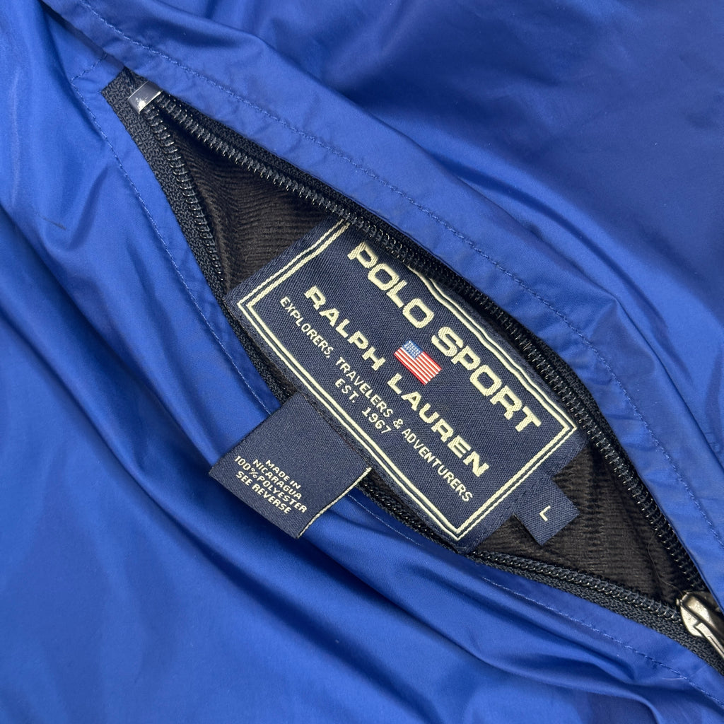 VTG Polo Sport Polartec Fleece Reversible Vest L Blue