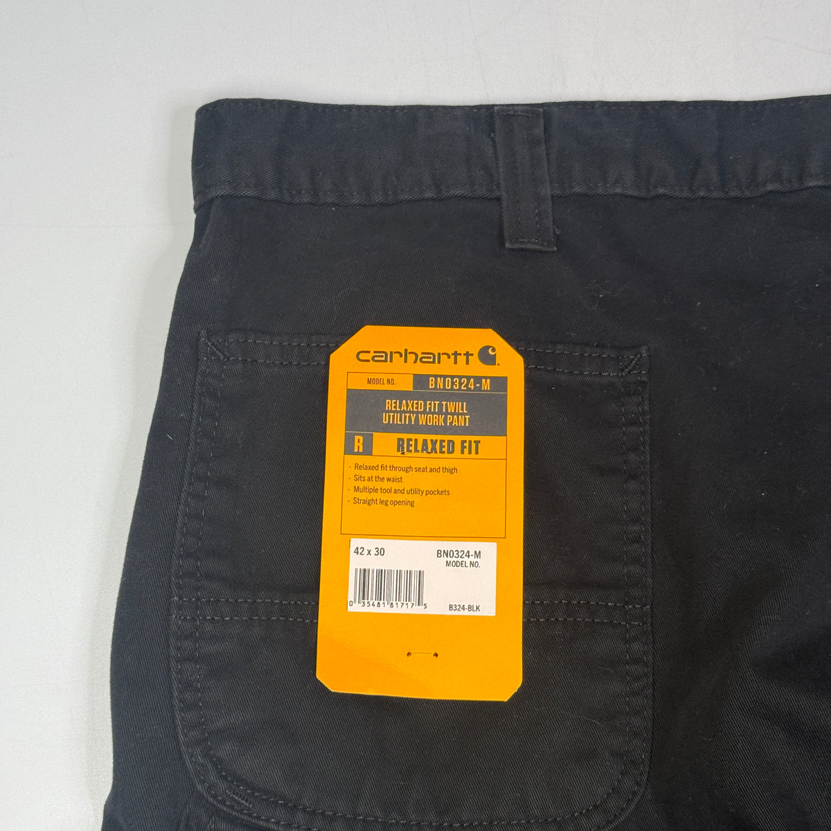 NWT Carhartt Relaxed Fit Utility Straight Twill Pants 42" Black