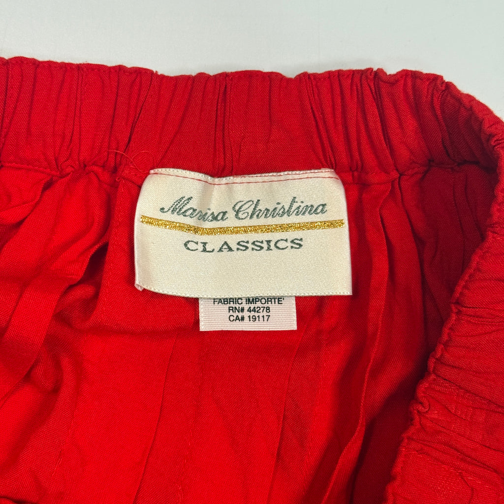 VTG Marisa A Line Rayon Maxi Skirt 26" S Red
