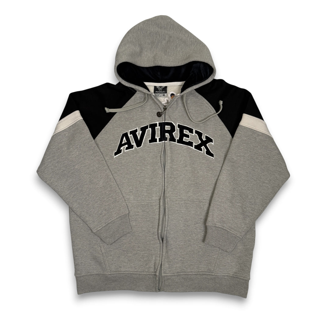 Y2K Avirex Spell Out Zip Up Hoodie XL