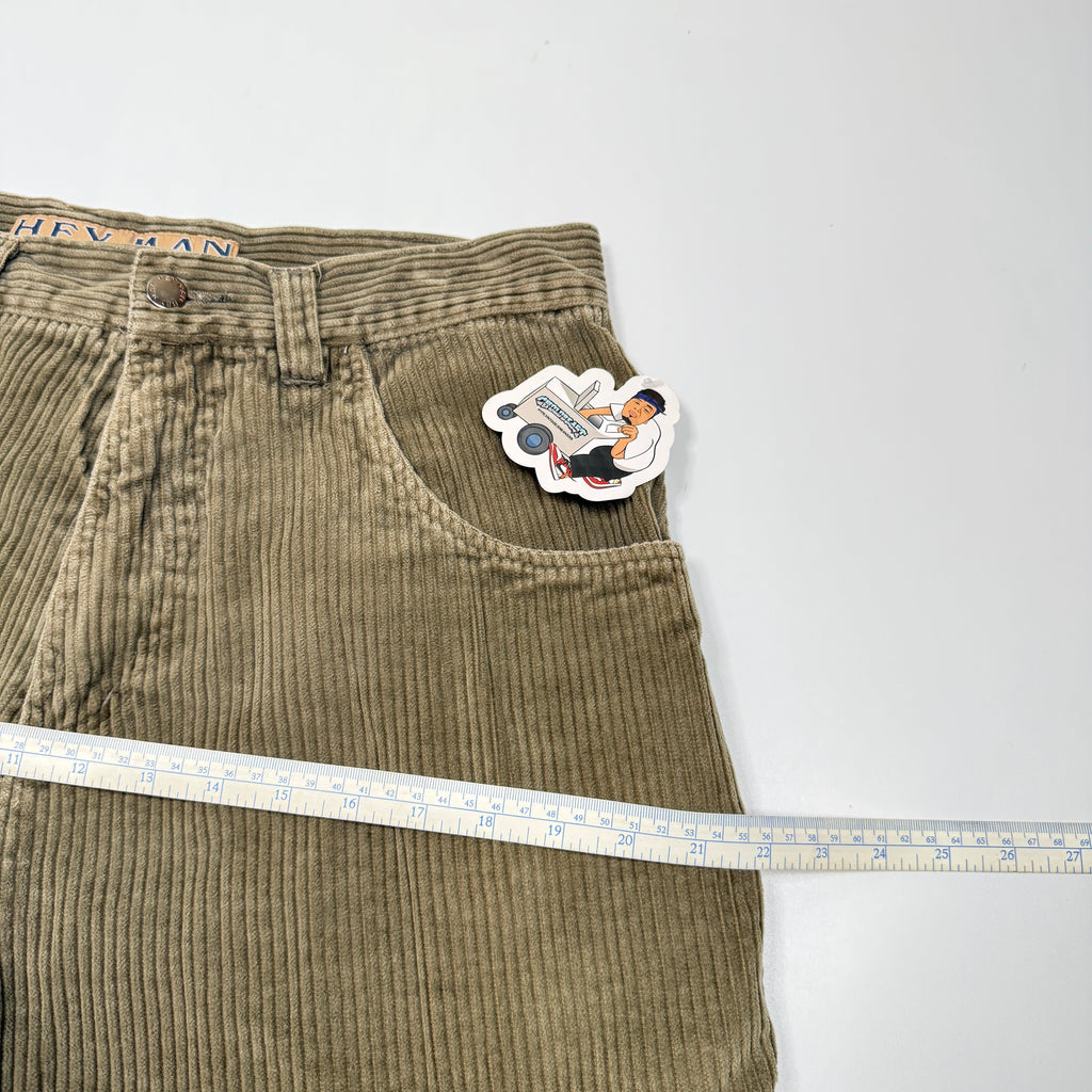VTG Hey Man Corduroy Shorts 32" Olive