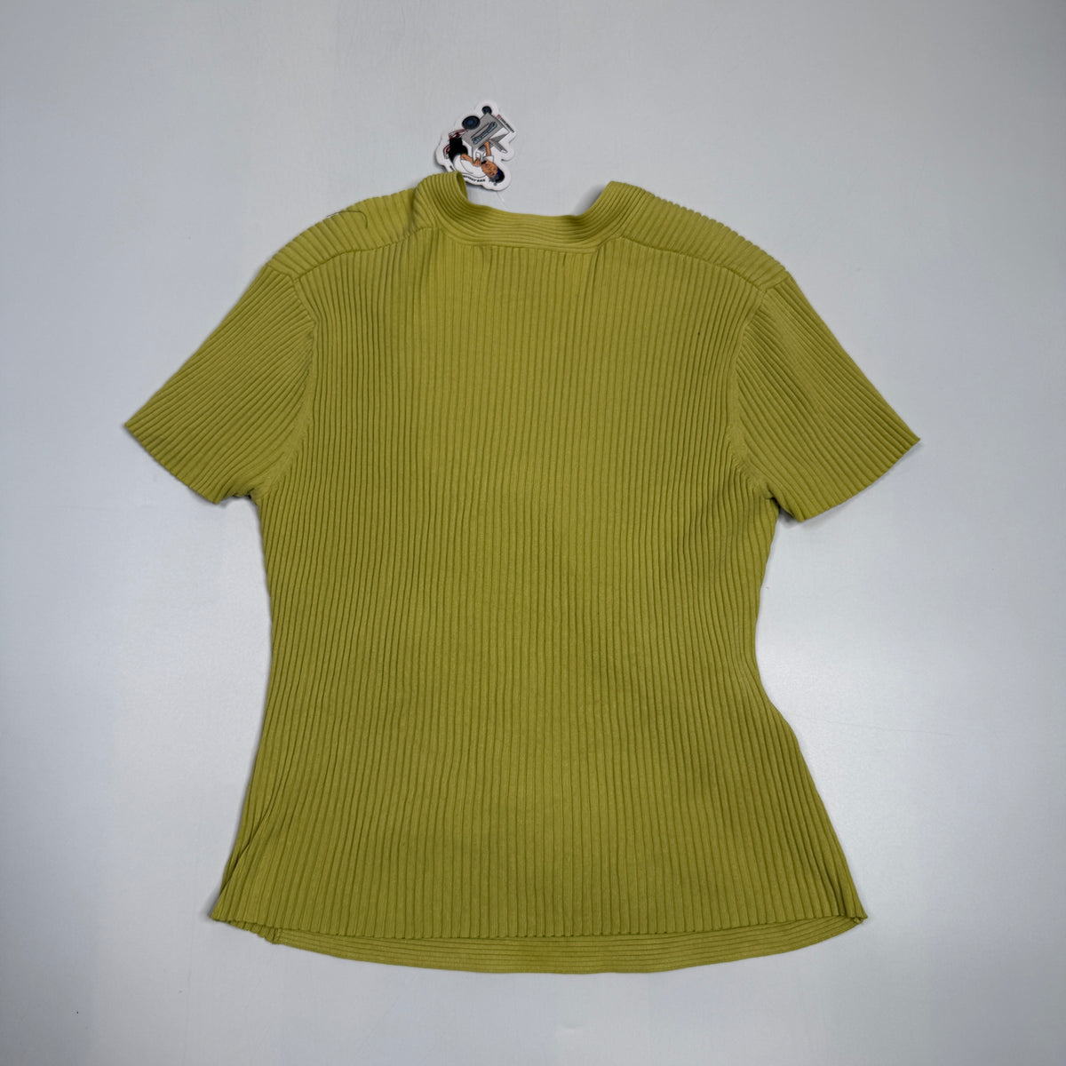 Y2K Worthington Ribbed Short Sleeve Viscose Top XL/L