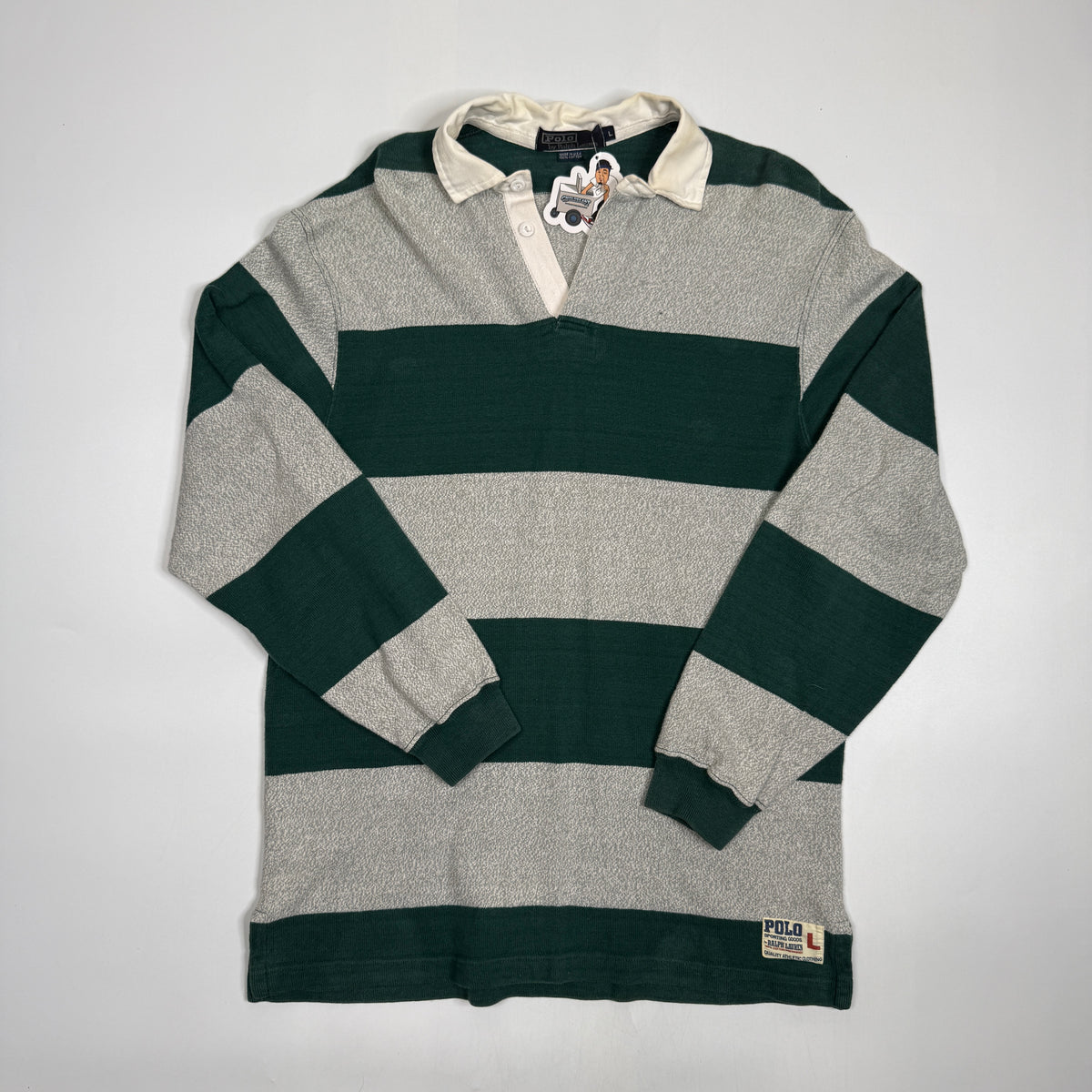 VTG Polo Ralph Lauren Colorblock Striped Rugby Polo L