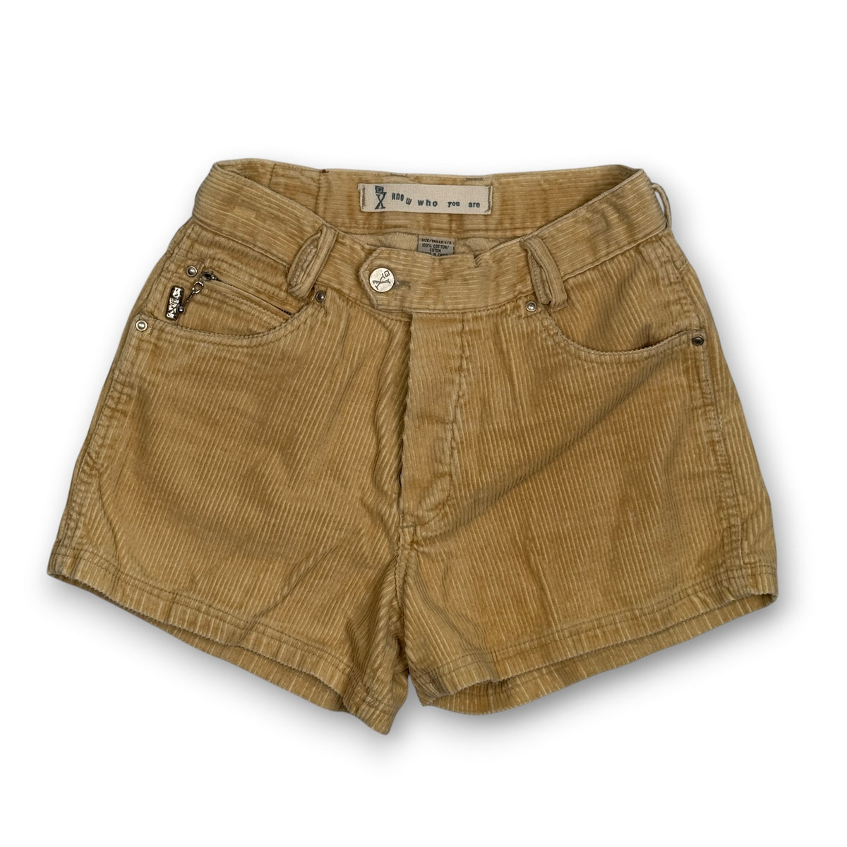 Y2K Corduroy Shorts 26" S Yellow