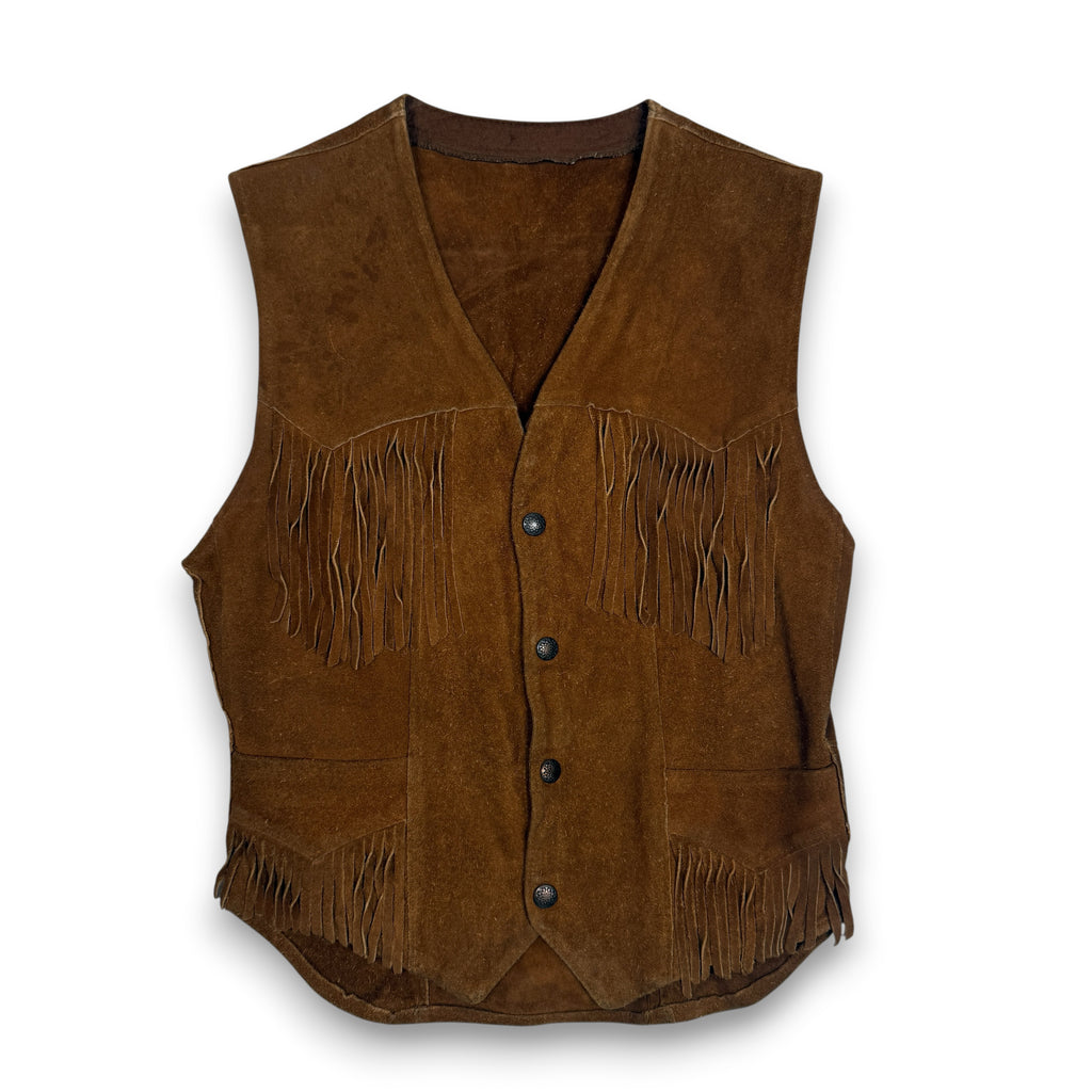 VTG Pioneer Wear Western Fringe Leather Vest