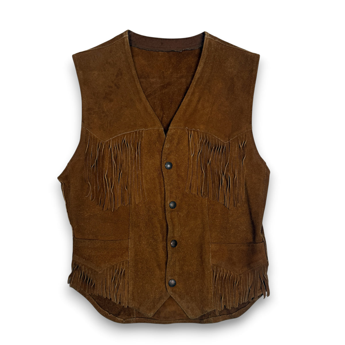 VTG Pioneer Wear Western Fringe Leather Vest