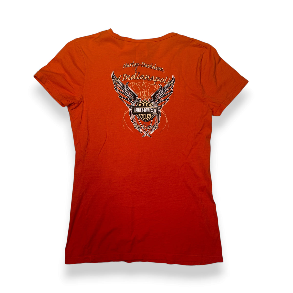 2015 Harley Davidson V Neck T Shirt S Orange