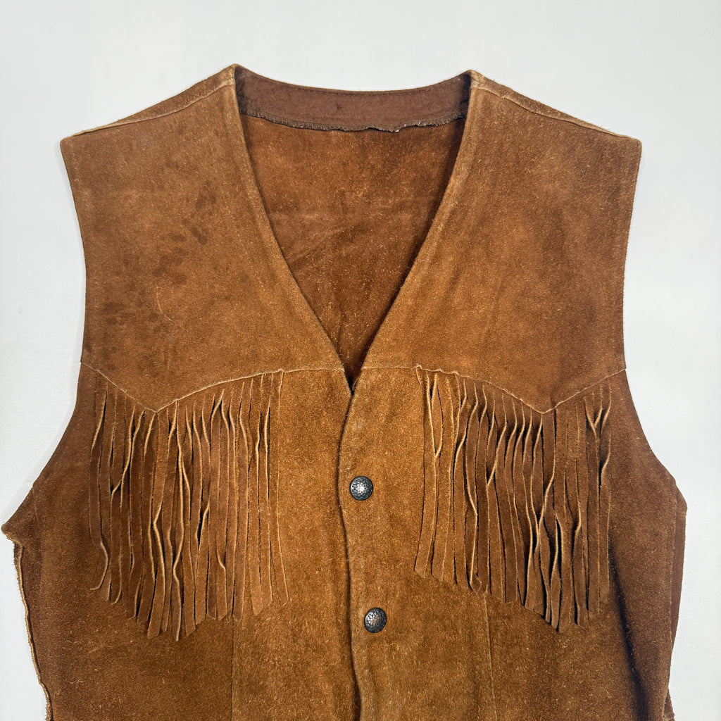 VTG Pioneer Wear Western Fringe Leather Vest