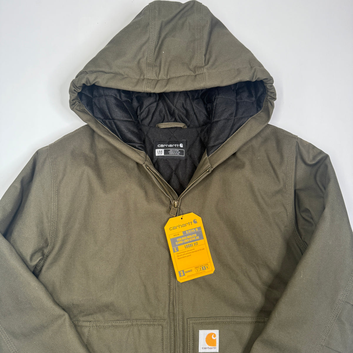 NWT Carhartt Firm Duck Active Lined Jacket L Kids Olive
