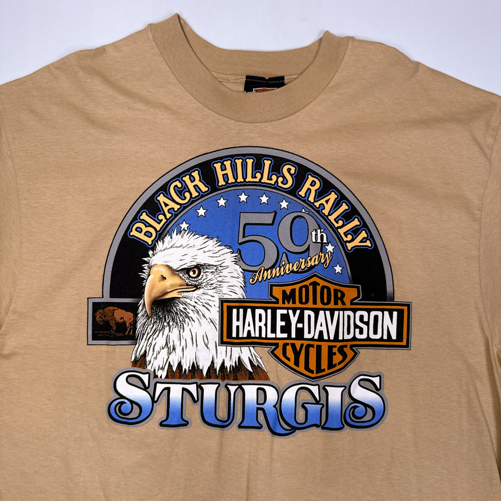 VTG 1999 Harley Davidson Sturgis Black Hills Rally T Shirt 2XL Tan