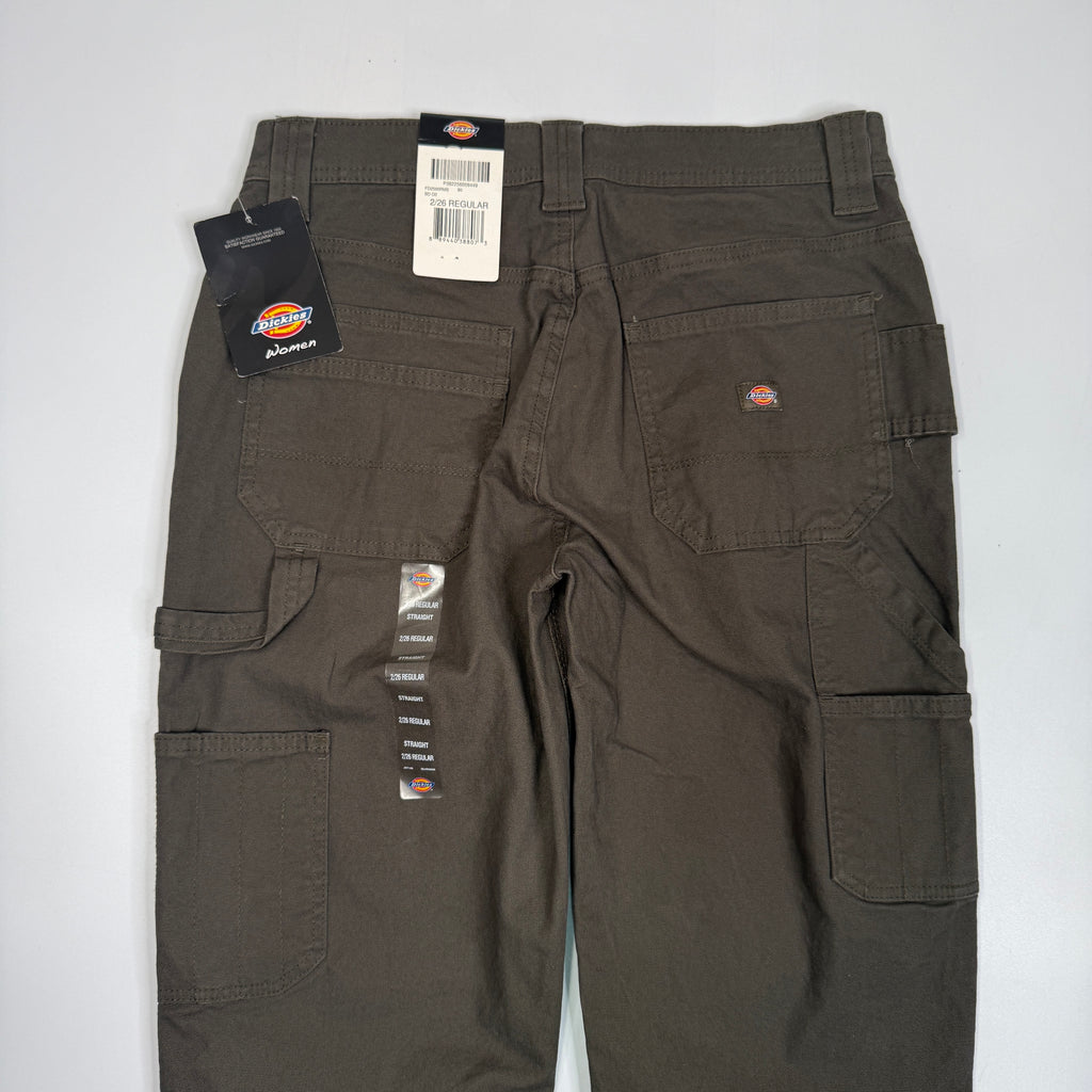 NWT Dickies Double Front Carpenter Straight Fit Pants 28" S Olive