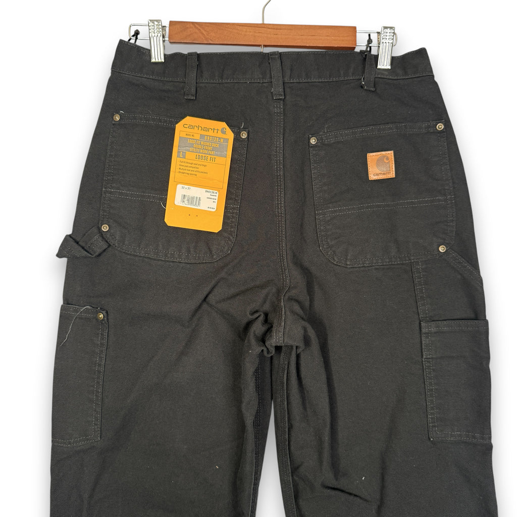 NWT Carhartt Iconic B01 Firm Duck Double Front Loose Fit Work Pants 32" Black