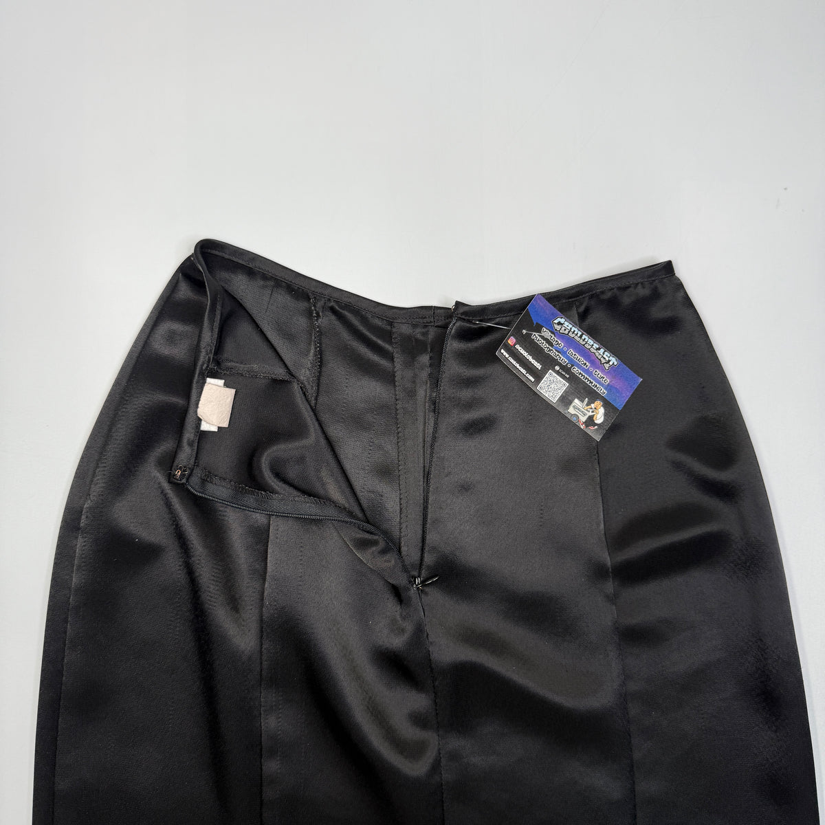 VTG Cache Satin Mermaid Maxi Skirt 25" XS/S Black