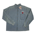 VTG Chicago Bulls Embroidered Denim L/S Button Up M