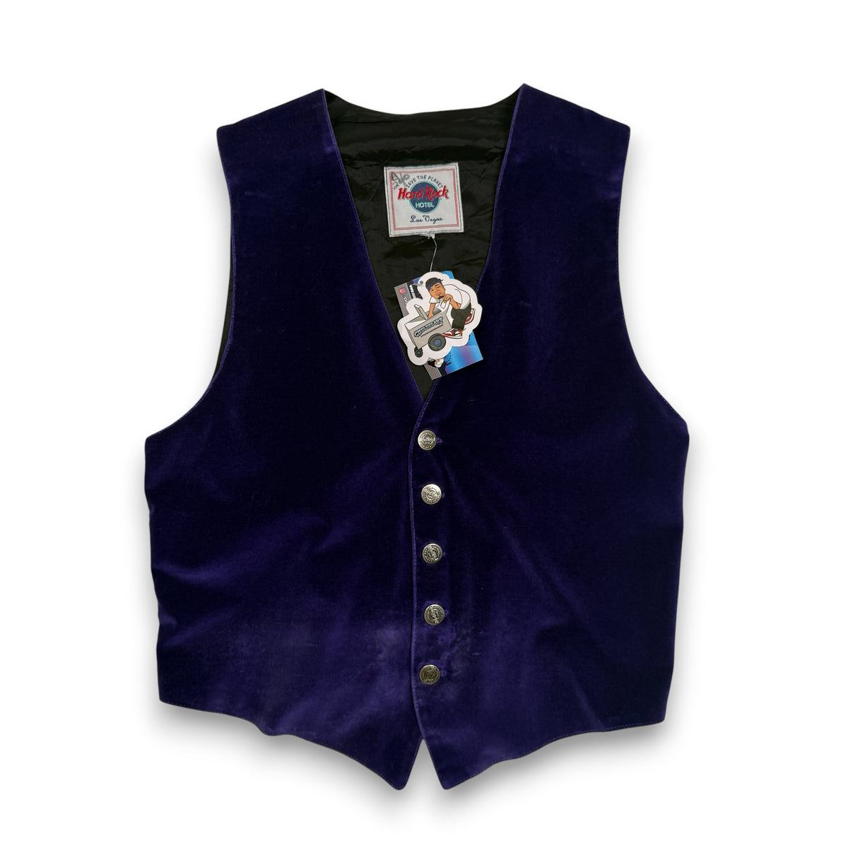 VTG Hard Rock Velour Vest M Violet