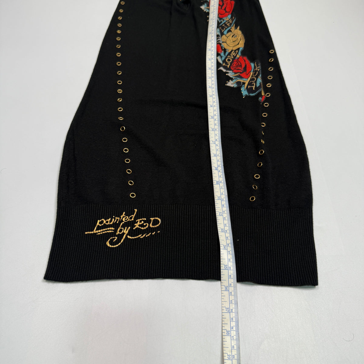 Ed Hardy Love Graphic Rhinestone Bodycon Dress S